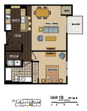 1B Floor Plans at Station 38 Apartments, Minneapolis, MN